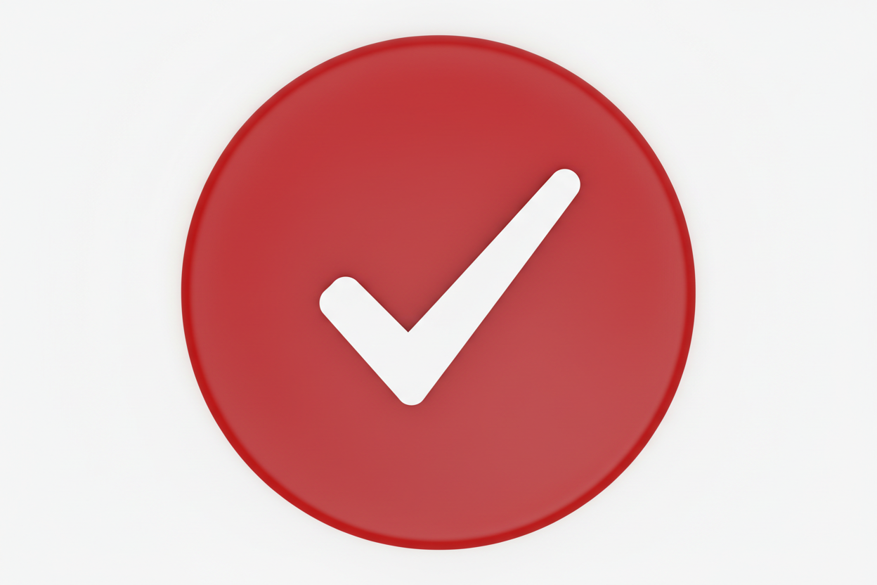 with red background circle